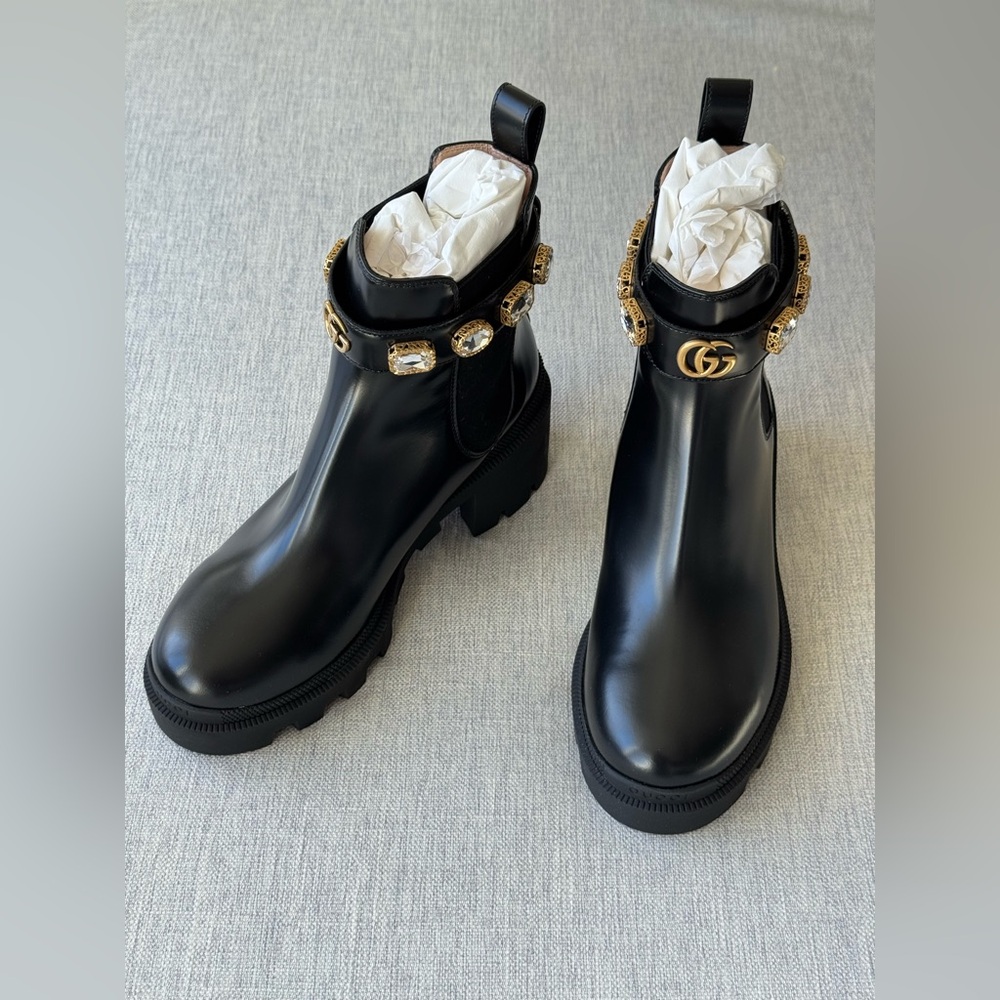 Gucci Trip Jewel Strap Bootie, NEW